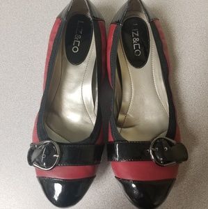 Liz & Co red and black shoes